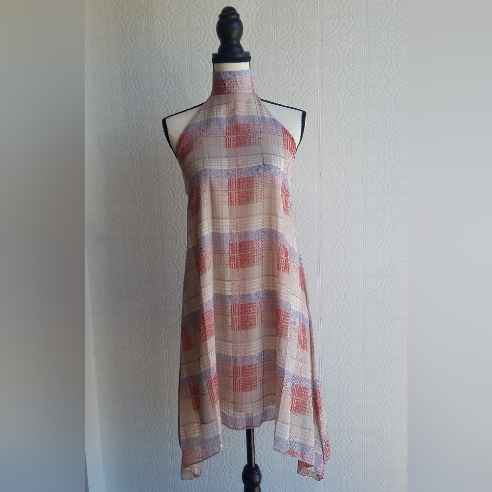 Plaid Halter Hankerchief Dress